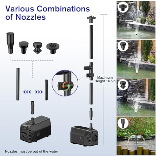 POPOSOAP 30W Solar Pond Pump with Adjustable Flow, Diverter Valve & 6.6 FT Tubing Y319382