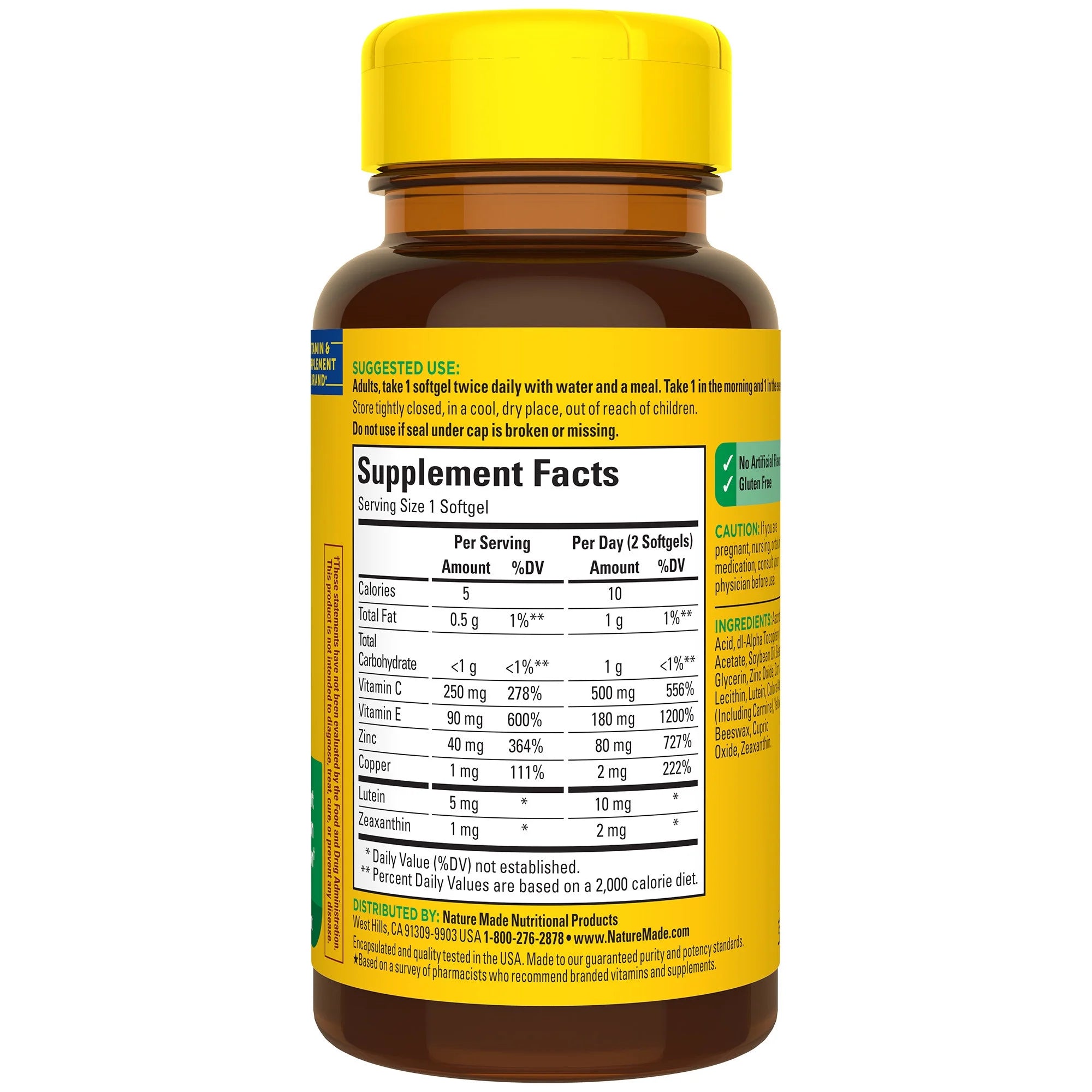 Nature Made Vision AREDS 2 Formula Softgels, Eye Vitamins, 60 Count D965919
