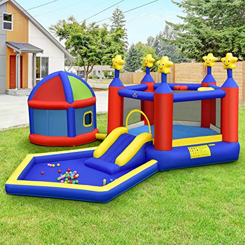 BOUNTECH Inflatable Bounce House for Kids 5-12 with Basketball Hoop and Ball Pit Q31685