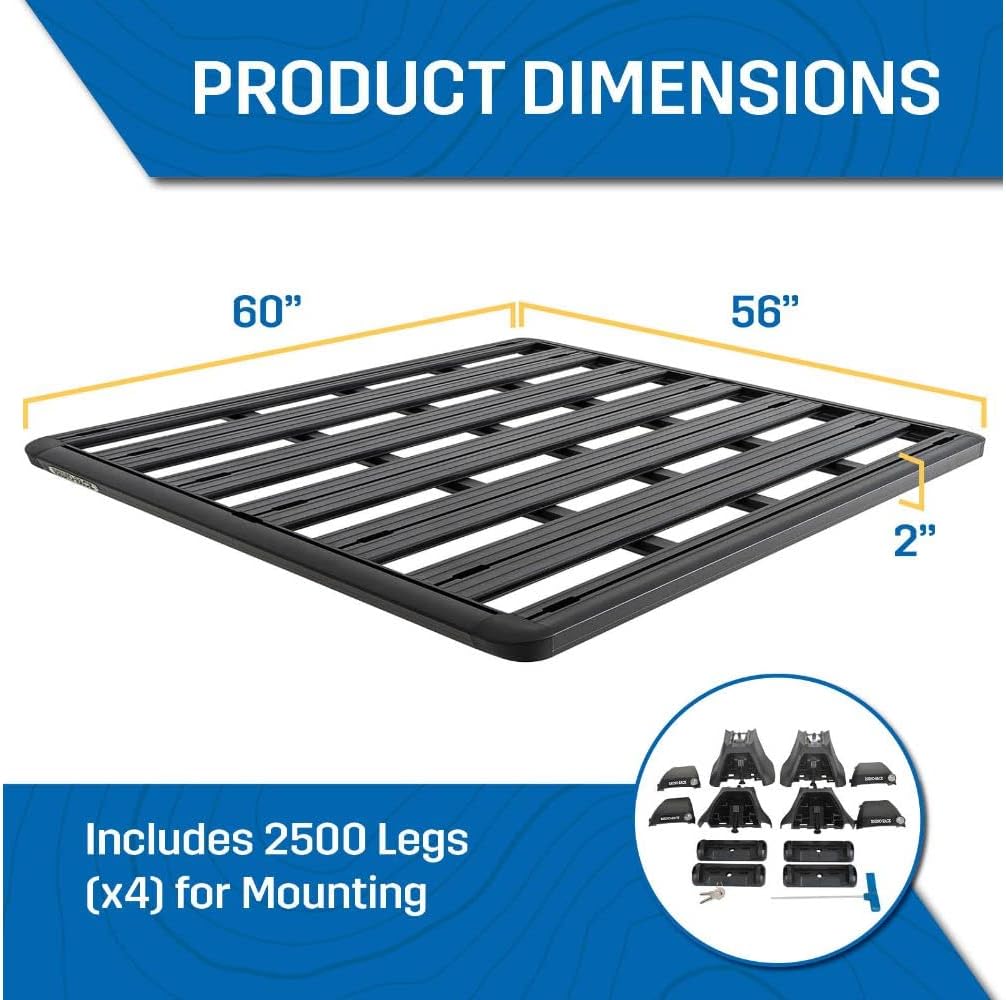 Rhino Rack Pioneer Roof Rack Kit for Toyota Tundra Crewmax 2022+, Aluminum, Black B5317