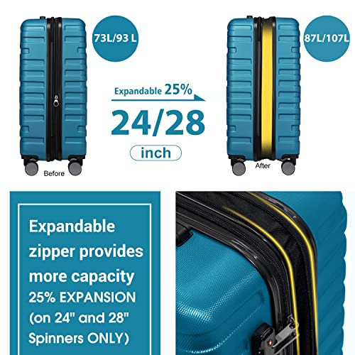 LARVENDER Luggage 5 Piece Set, Expandable Hard Shell Suitcases with Spinner Wheels and TSA Lock G84671