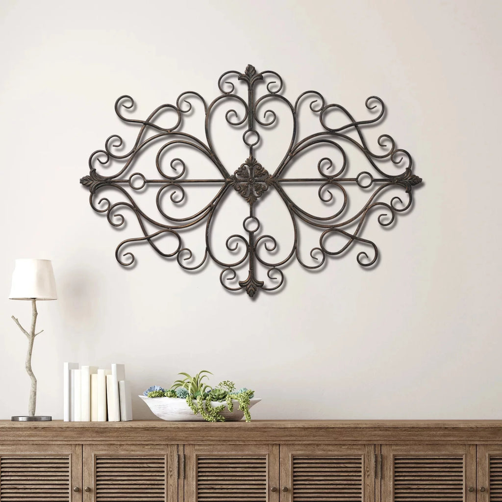 Sintosin Rustic Metal Wall Art 36" x 24" Antique Wrought Iron Decor T95152