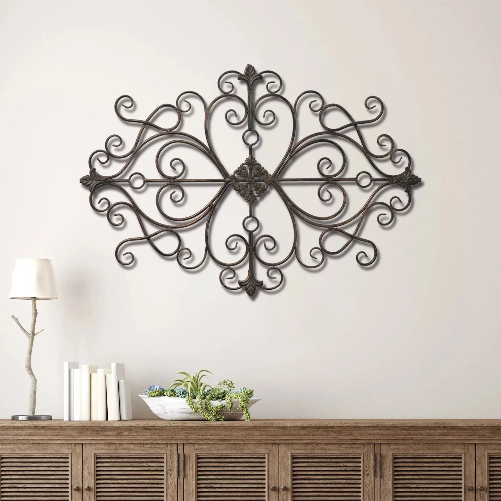 Sintosin Rustic Metal Wall Art 36" x 24" Antique Wrought Iron Decor T95152
