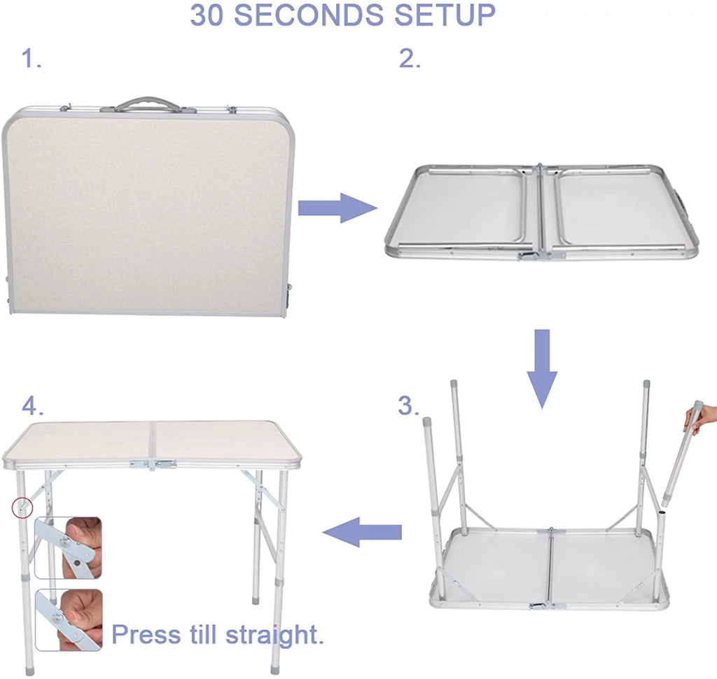 Aluminum Camping Folding Table, Height Adjustable Portable A405279