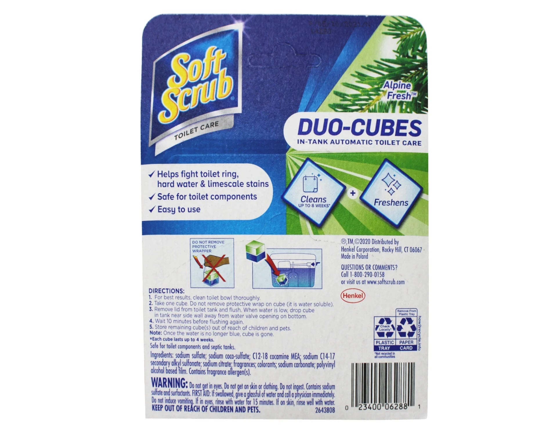 Soft Scrub In-Tank Toilet Cleaner Duo-Cubes, Alpine Fresh, 2 Count Z920