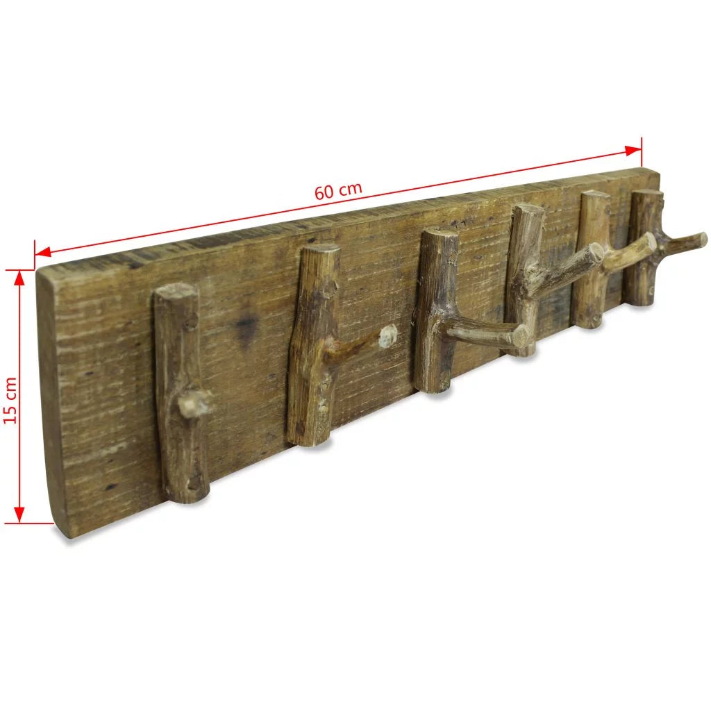 Anself Wall Mounted Coat Rack with 6 Pegs Reclaimed Wood C5257