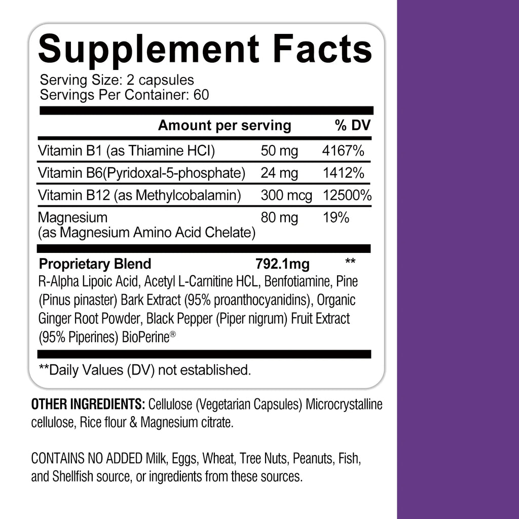 Grevip Sciaticare Nerve Soothing Formula with R-ALA, Acetyl L-Carnitine HCL, 120pcs P346