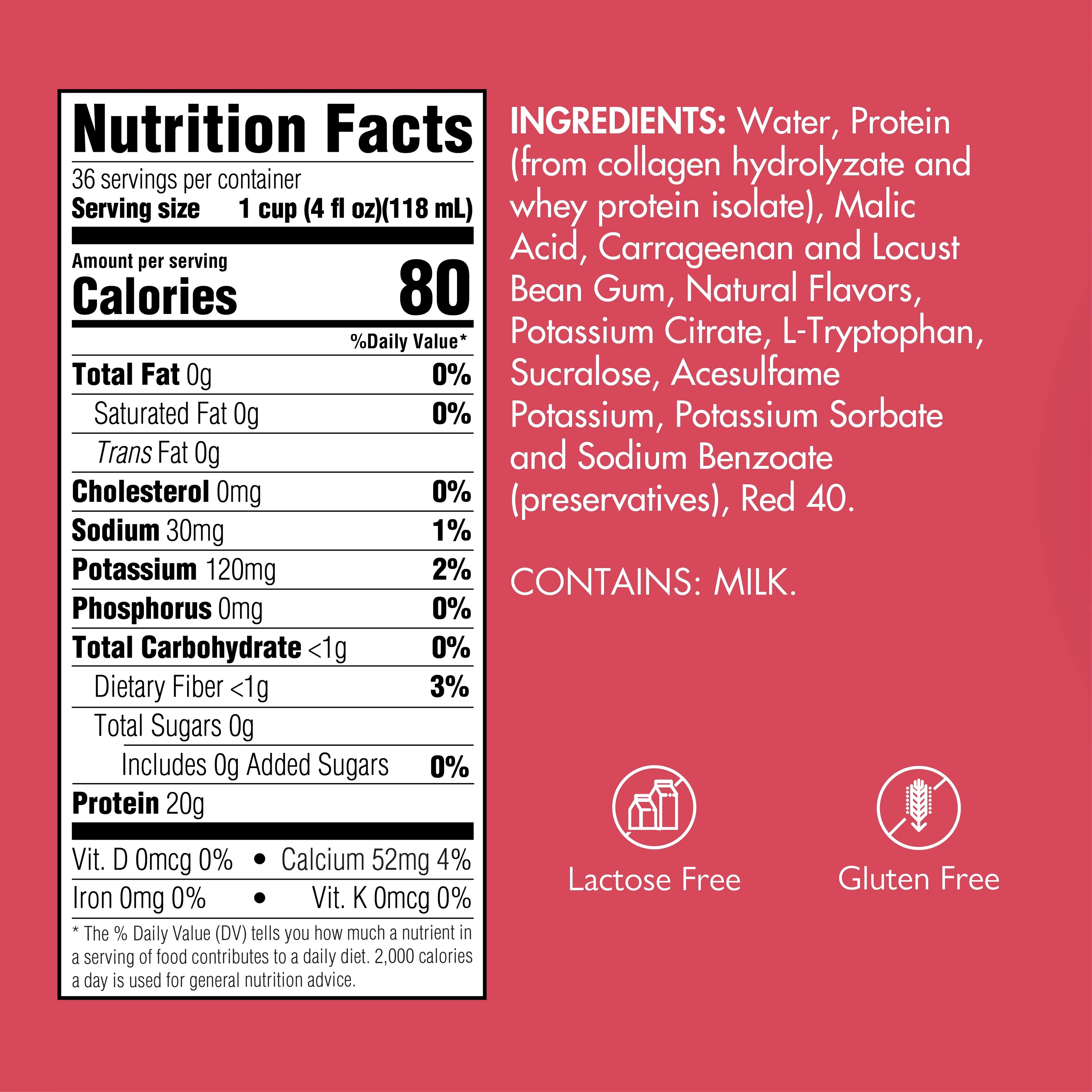 Sugar Free High Protein Gelatin Fruit Punch, 12 Servings N6769