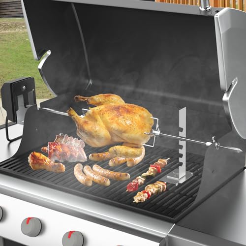 Universal BBQ Rotisserie Grill Kit for 2-6 Burner Grills with 120V Motor Z711715