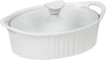 Corningware French White III Oval Casserole with Glass Cover, 1.5-Quart