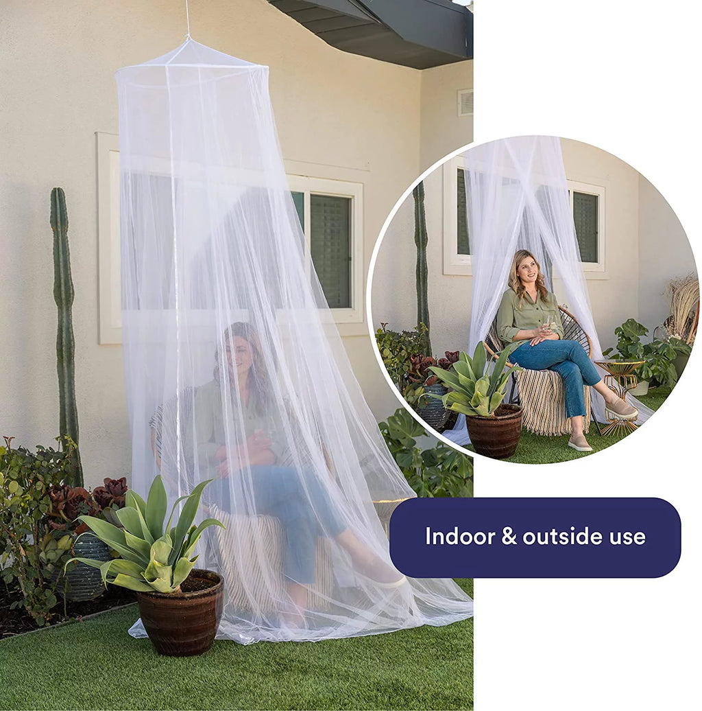 Even Naturals Luxury Mosquito Net Bed Canopy, Ultra Large Bug Net, Mesh 380, 2 Entries I4329