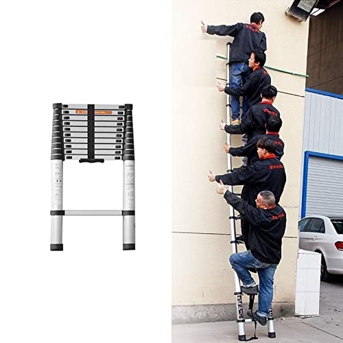 Telesladder Silver Telesextension Ladder, 6.6/8.5/9.5/10.5Ft/12.5/13.5/14.4/15.4/16.7/18/19.4/20/22/23.3 Feet, Step Ladders for Tall Buildings/4.4M/14.4Ft