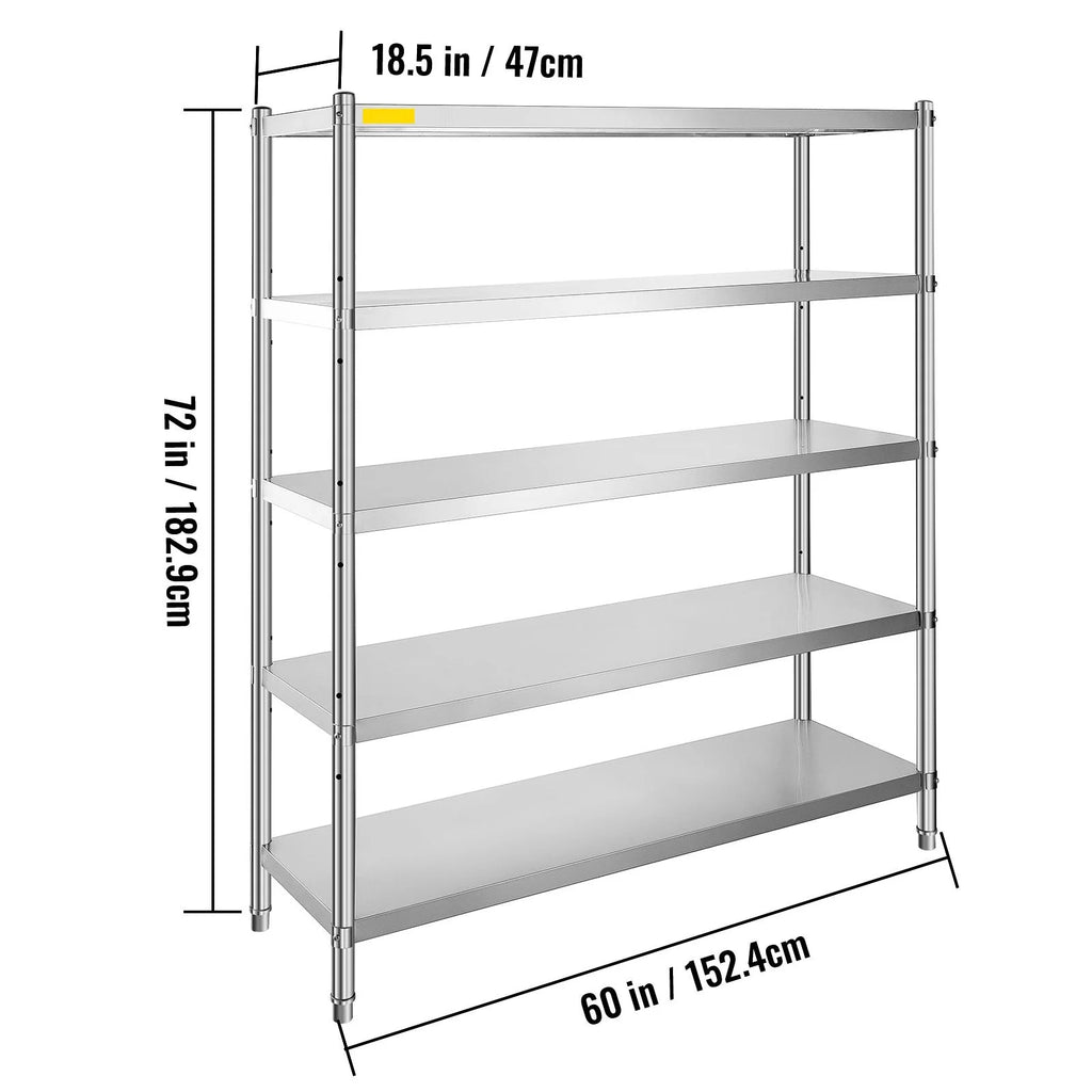 BENTISM Shelving Unit 5-Tier Stainless Steel 60x18.5 inch N80821