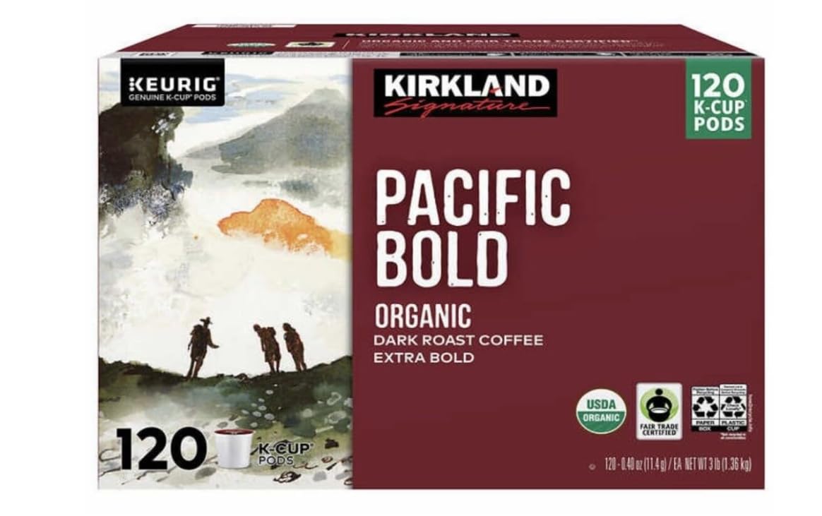 Kirkland Signature Pacific Bold Coffee Dark 120 K-Cup Pods Q221101